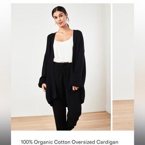 Like new! Quince Black Organic Cotton Oversized Cardigan size Large